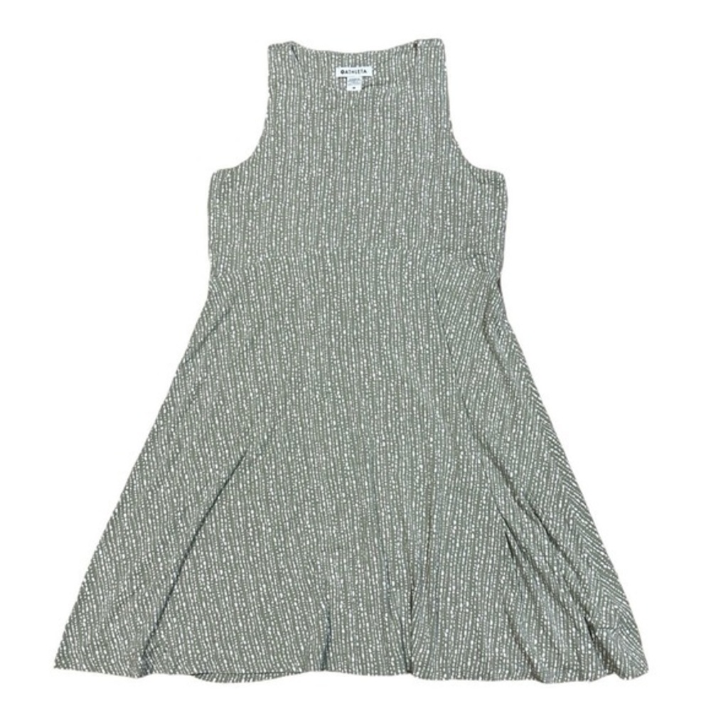 Athleta Santorini Thera Printed Dress‎ Green White Size Medium